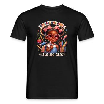Goodbye 2nd Grade Cartoon Girl - Men's T-Shirt - black - Front - AI Model Male 178 light (178cm)