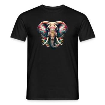 Éléphant - T-shirt homme - noir - Devant - AI Model Male 178 light (178cm)