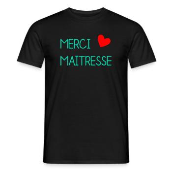 MISTRESS. THANK YOU. THANK YOU MISTRESS - Men's T-Shirt - black - Front - AI Model Male 178 light (178cm)
