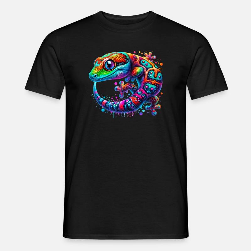 Gecko - Männer T-Shirt - Schwarz