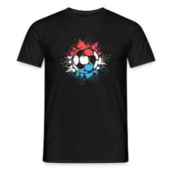 Fußball Farbexplosion Niederlande Team Fußballer - Männer T-Shirt - Schwarz - Vorne - AI Model Male 178 light (178cm)