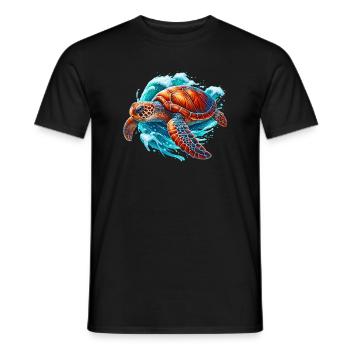 Tortue - T-shirt homme - noir - Devant - AI Model Male 178 light (178cm)
