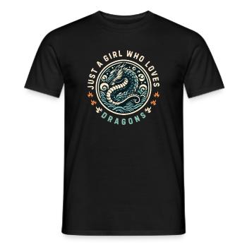 Nur ein Mädchen, das Drachen liebt - Männer T-Shirt - Schwarz - Vorne - AI Model Male 178 light (178cm)