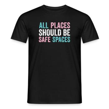 LGBTQ Pride Month - All Places Should Be Safe Spac - Men's T-Shirt - black - Front - AI Model Male 178 light (178cm)