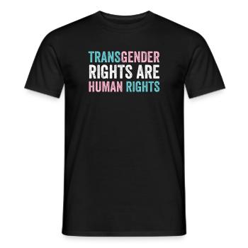 LGBTQ Pride Month - Transgender-Rechte sind menschlich R - Männer T-Shirt - Schwarz - Vorne - AI Model Male 178 light (178cm)