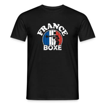 Boxe - France boxe - France - Equipe de boxe. - T-shirt homme - noir - Devant - AI Model Male 178 light (178cm)