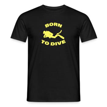BORN TO DIVE - Männer T-Shirt - Schwarz - Vorne - AI Model Male 178 light (178cm)
