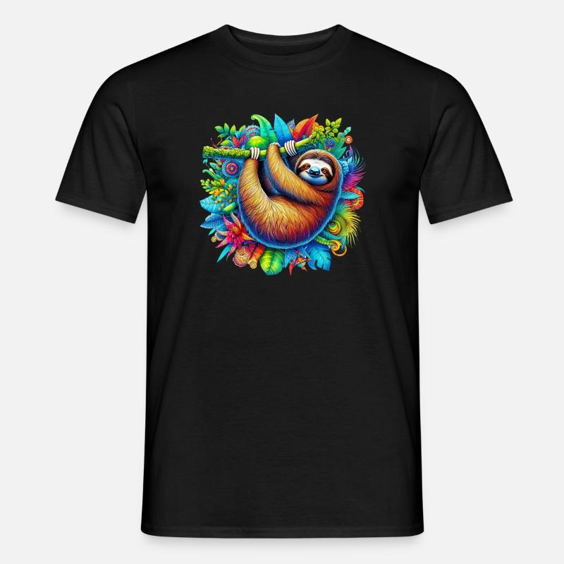 Faultier - Männer T-Shirt - Schwarz