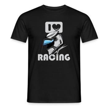 I Love Racing Racing Motorcycle Car Icon - Men's T-Shirt - black - Front - AI Model Male 178 light (178cm)