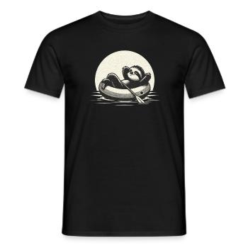 Faultier im Schlauchboot Vintage  - Männer T-Shirt - Schwarz - Vorne - AI Model Male 178 light (178cm)