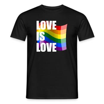 Rainbow Love Wave Design - Men's T-Shirt - black - Front - AI Model Male 178 light (178cm)