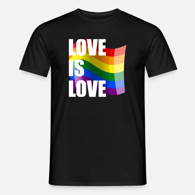 Regenbogen Liebe Wellen-Design - Männer T-Shirt - Schwarz
