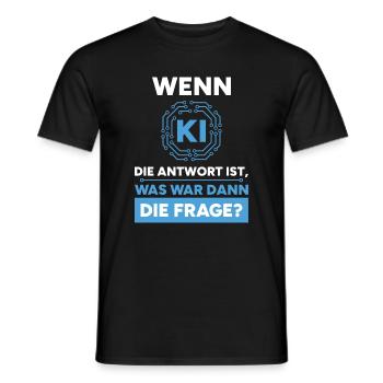 Artificial Intelligence Question Answer Saying - Men's T-Shirt - black - Front - AI Model Male 178 light (178cm)