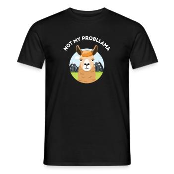 Not my probllama - Mürrisches Lama - Männer T-Shirt - Schwarz - Vorne - AI Model Male 178 light (178cm)