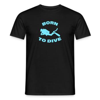 BORN TO DIVE - Männer T-Shirt - Schwarz - Vorne - AI Model Male 178 light (178cm)