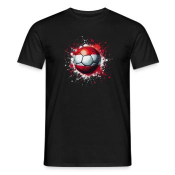 Fußball Österreich – Fan in rot weiß rot - Männer T-Shirt - Schwarz - Vorne - AI Model Male 178 light (178cm)