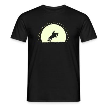 Silhouette Cheval Équestre Nocturne - T-shirt homme - noir - Devant - AI Model Male 178 light (178cm)