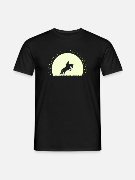 Silhouette Cheval Équestre Nocturne - T-shirt homme - noir