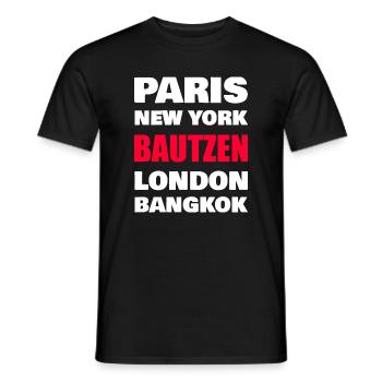 Bautzen Shirt – lustiges Heimat Design - Männer T-Shirt - Schwarz - Vorne - AI Model Male 178 light (178cm)