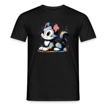 Cat - Men's T-Shirt - black - Front - AI Model Male 178 light (178cm)
