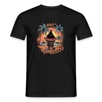 Panneau sur le thème du Maroc Desgeboie - T-shirt homme - noir - Devant - AI Model Male 178 light (178cm)