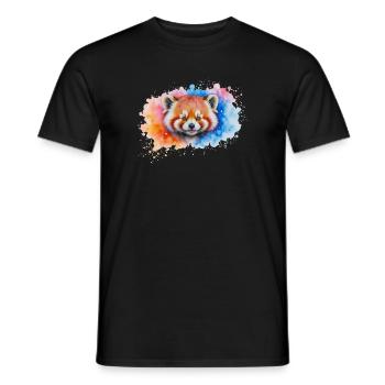 Watercolor Red Panda Splash - Men's T-Shirt - black - Front - AI Model Male 178 light (178cm)