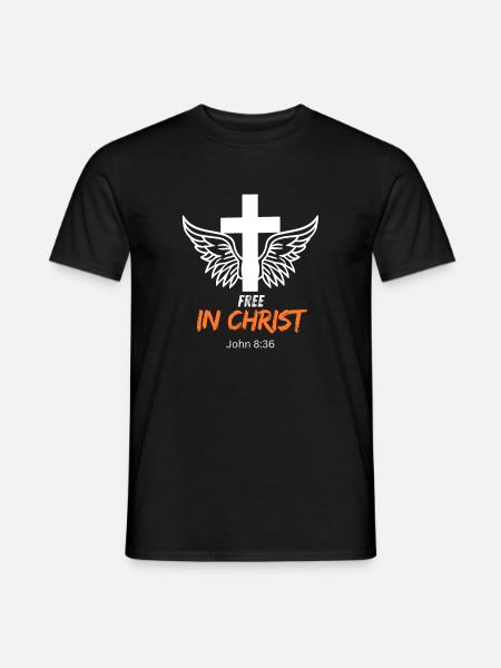 Religiöse Symbolik mit Engelsflügeln - Männer T-Shirt - Schwarz