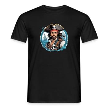Pirate Corsair Illustration - T-shirt homme - noir - Devant - AI Model Male 178 light (178cm)