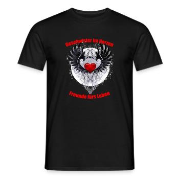 Heart and Wings Tattoo Design - Men's T-Shirt - black - Front - AI Model Male 178 light (178cm)