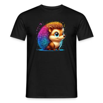 Hedgehog - Men's T-Shirt - black - Front - AI Model Male 178 light (178cm)
