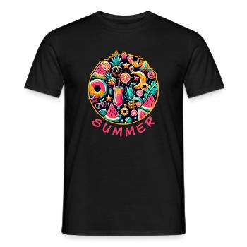 Sommerliche Farben - Männer T-Shirt - Schwarz - Vorne - AI Model Male 178 light (178cm)