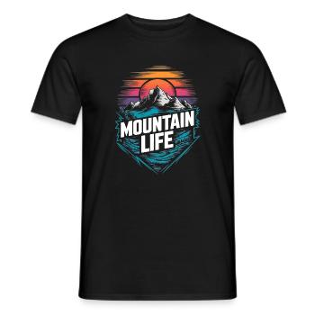 Energetische Berge und Sonnenuntergang - Männer T-Shirt - Schwarz - Vorne - AI Model Male 178 light (178cm)