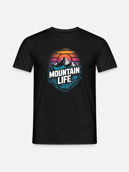 Energetic Mountains and Sunset - Men's T-Shirt - black