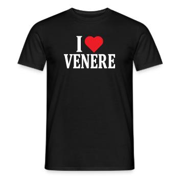 t-shirt I love Venus t-shirt idée cadeau - T-shirt homme - noir - Devant - AI Model Male 178 light (178cm)