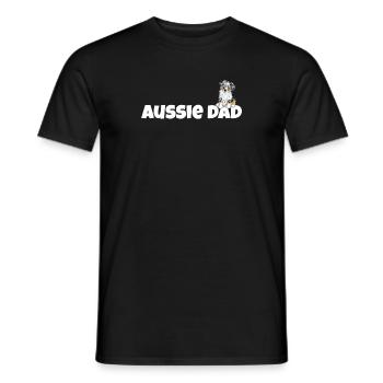 Funny Australian Shepherd Papa I Aussie Dad - Men's T-Shirt - black - Front - AI Model Male 178 light (178cm)