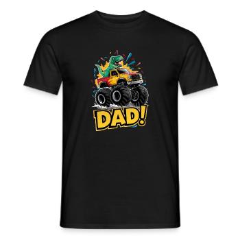 Dino Monster Truck Kinderdesign - Männer T-Shirt - Schwarz - Vorne - AI Model Male 178 light (178cm)