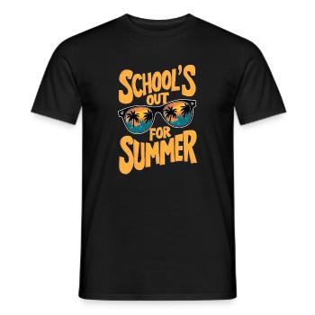Soldes d’été avec lunettes de soleil et motif palmier - T-shirt homme - noir - Devant - AI Model Male 178 light (178cm)