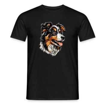 Australian Shepherd Dog Lover Cute Aussie - Men's T-Shirt - black - Front - AI Model Male 178 light (178cm)