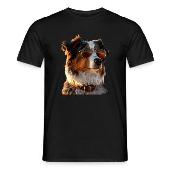 Australian Shepherd Dog Lover Cute Aussie - Men's T-Shirt - black - Front - AI Model Male 178 light (178cm)