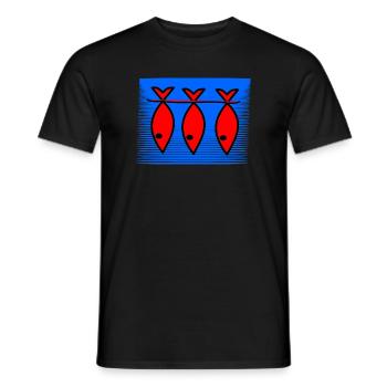 FISH. SARDINE. APRIL FOOL. SEA. OCEAN - Men's T-Shirt - black - Front - AI Model Male 178 light (178cm)