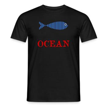 POISSON. POISSON D'AVRIL. VACANCES. ETE. HUMOUR - T-shirt homme - noir - Devant - AI Model Male 178 light (178cm)