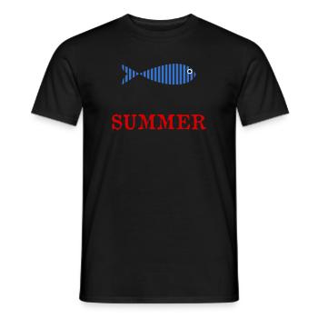 POISSON. POISSON D'AVRIL. VACANCES. ETE. HUMOUR - T-shirt homme - noir - Devant - AI Model Male 178 light (178cm)