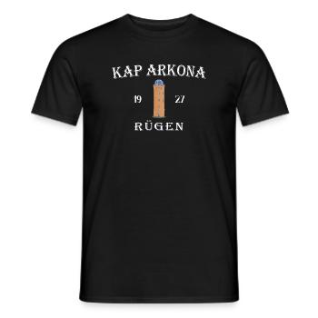 Rügen, Cape Arkona Bearing Tower, German Baltic Sea Island - Men's T-Shirt - black - Front - AI Model Male 178 light (178cm)