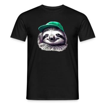 Faultier - Männer T-Shirt - Schwarz - Vorne - AI Model Male 178 light (178cm)