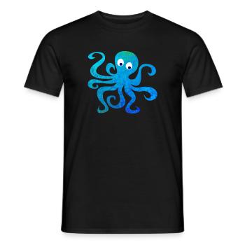 Oktopus Tintenfisch Comic Struktur Meer Ozean Tier - Männer T-Shirt - Schwarz - Vorne - AI Model Male 178 light (178cm)