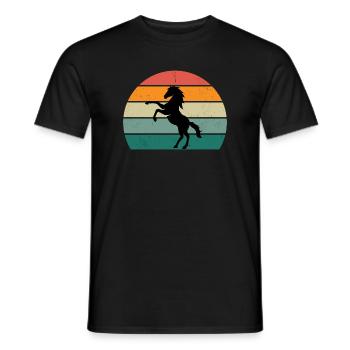 Retro Horse Silhouette Design - Men's T-Shirt - black - Front - AI Model Male 178 light (178cm)