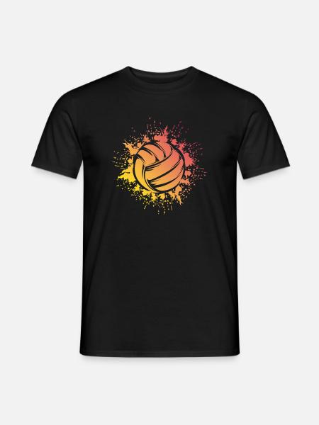 Ballon de volley-ball Explosion Icône du logo du joueur de volley-ball - T-shirt homme - noir