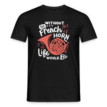 Waldhornspieler Hornist - Männer T-Shirt - Schwarz - Vorne - AI Model Male 178 light (178cm)