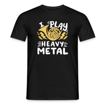Waldhornspieler Musiker - Männer T-Shirt - Schwarz - Vorne - AI Model Male 178 light (178cm)