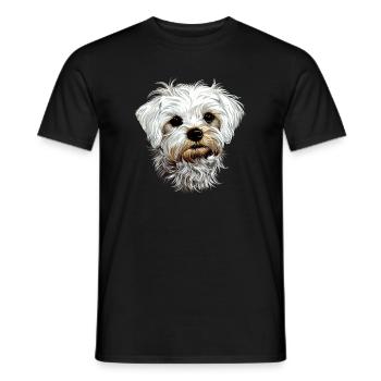 Maltais Petit Chien Maltais Amour Doux Maltais - T-shirt homme - noir - Devant - AI Model Male 178 light (178cm)
